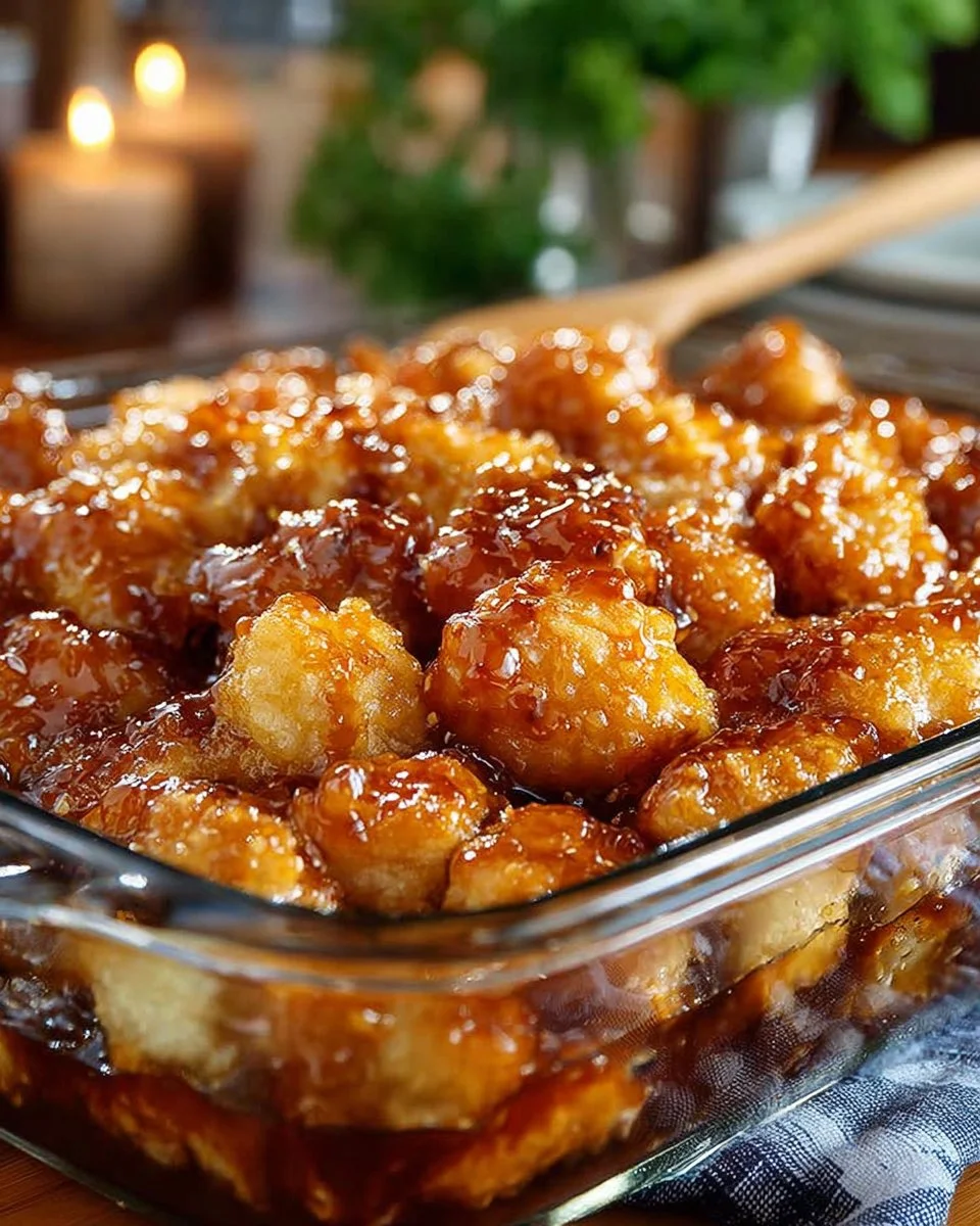 Baked sweet and sour chicken served on a plate with colorful vegetables.