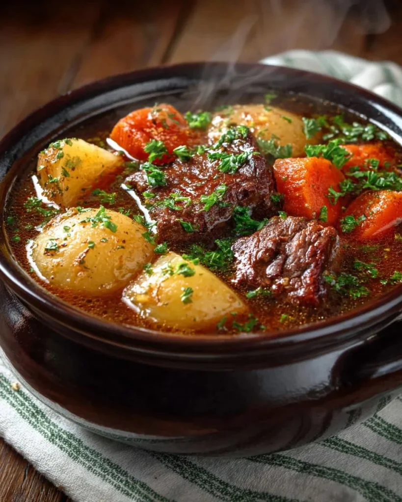Delicious slow-cooker beef stew with carrots and potatoes