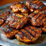 Spice-rubbed grilled chicken on a barbecue grill