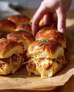 BBQ chicken sliders served on a platter, ideal for tasty appetizers