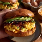 Cheesy chipotle breakfast sandwich with savory ingredients