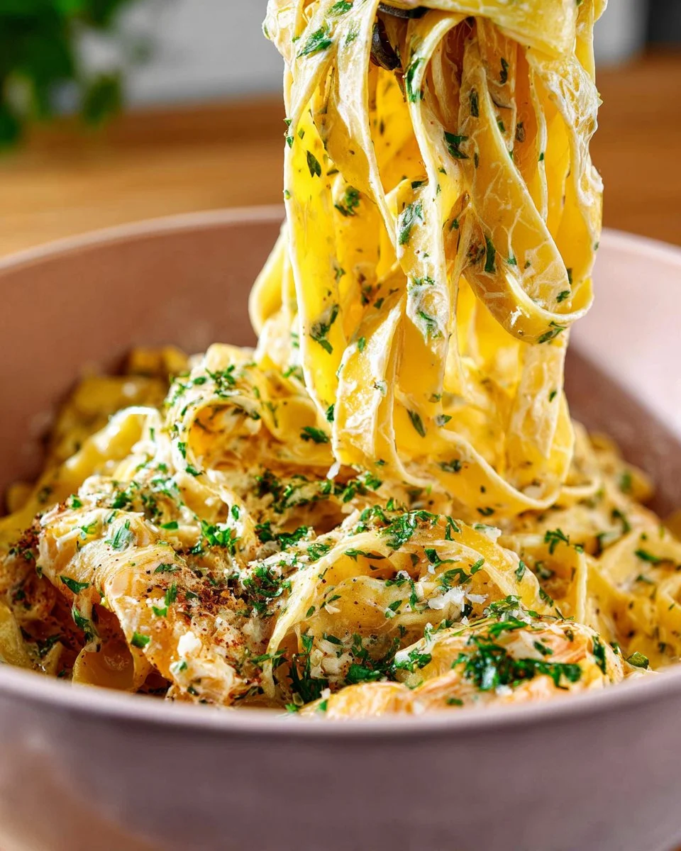 Creamy Chicken Alfredo pasta dish featuring succulent chicken and rich sauce.