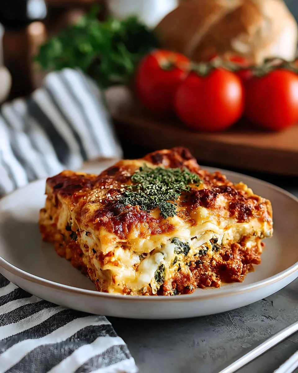 Delicious Crock Pot Vegetable Lasagna with fresh vegetables and cheese.
