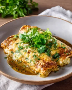 Delicious enchiladas topped with flavorful green sauce