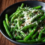 Garlic Butter Green Beans sautéed with rich garlic butter