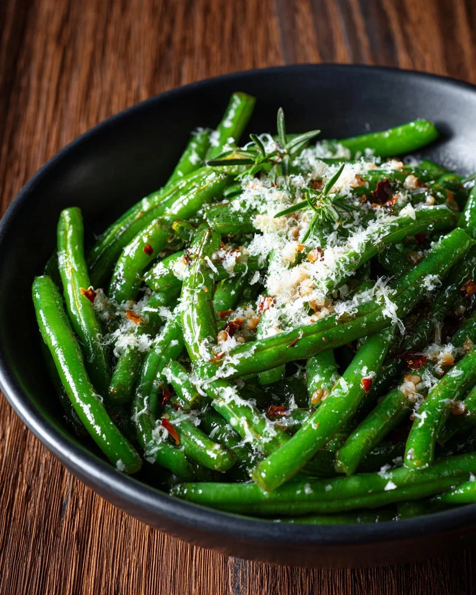 Garlic Butter Green Beans sautéed with rich garlic butter