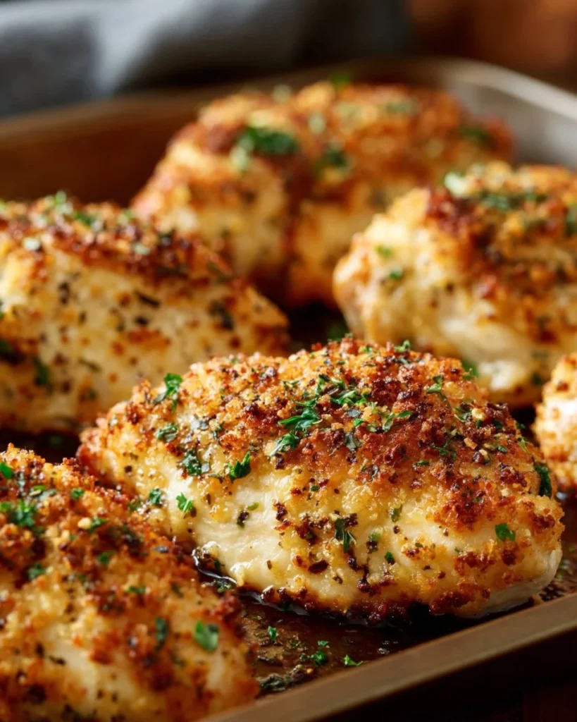 Juicy and tender melt in your mouth chicken breast dish served with herbs