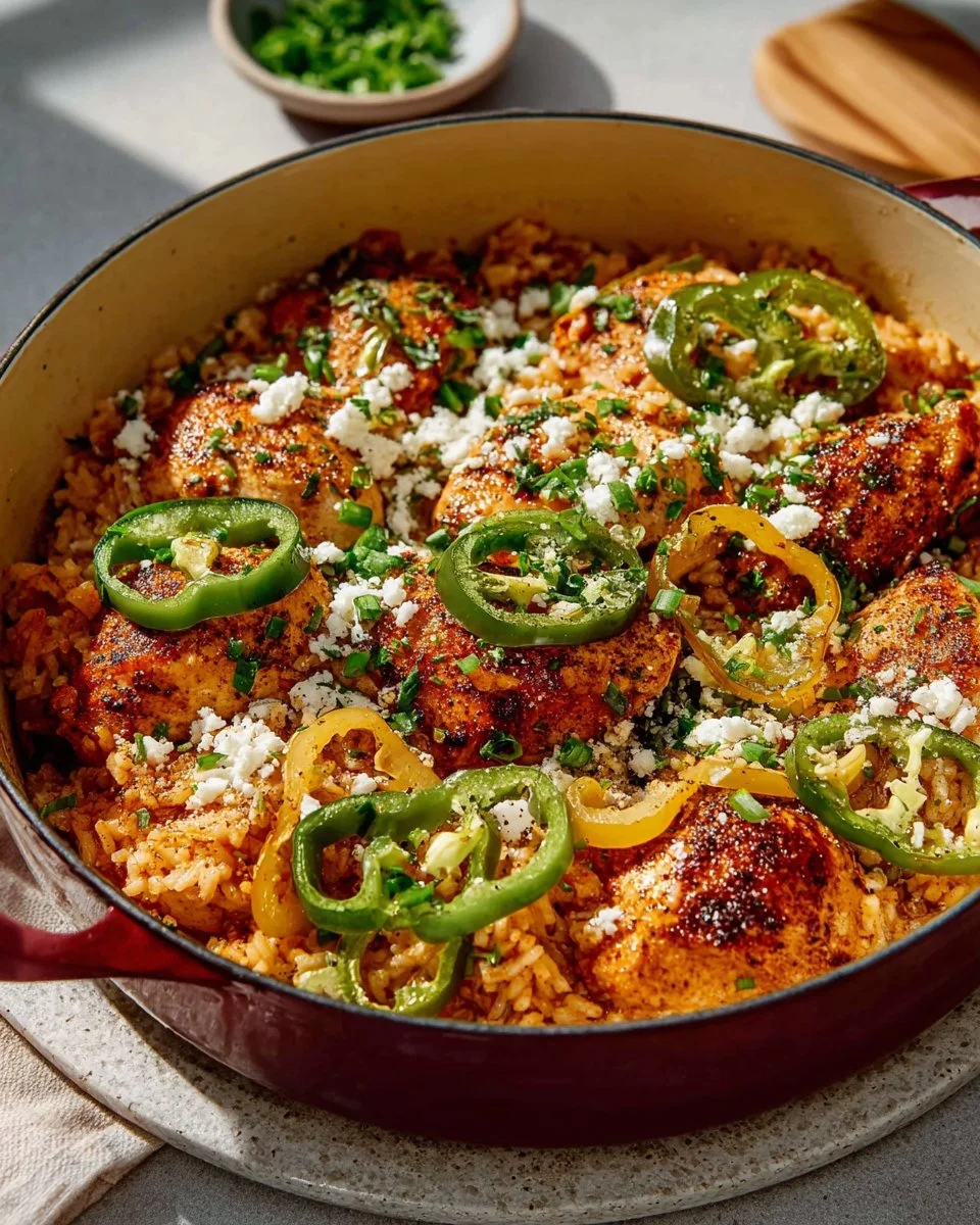 One Pan Chicken Orzo dish featuring chicken, orzo, and colorful vegetables