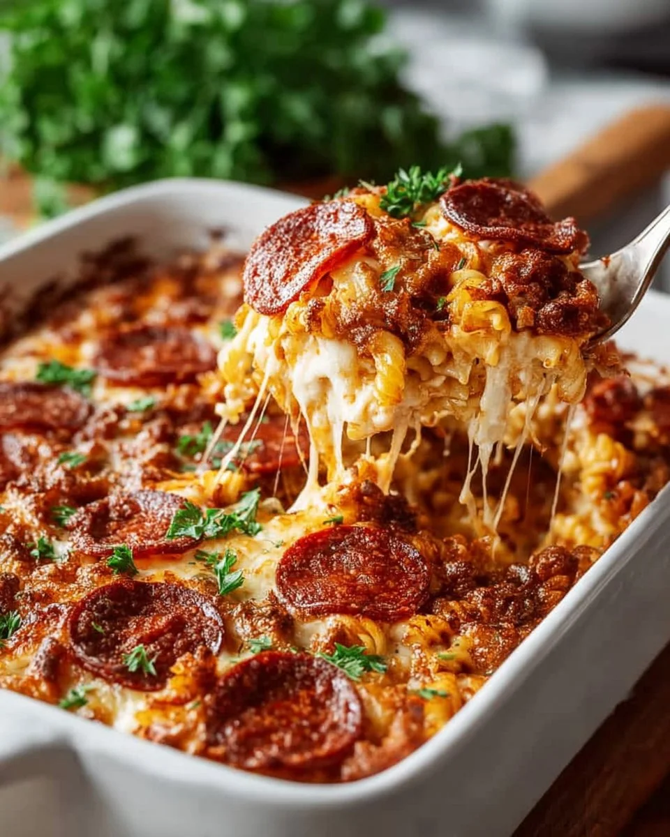 Pepperoni Pizza Pasta Bake