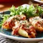 Delicious Pizza Stuffed Shells filled with cheese and pepperoni for a tasty meal.