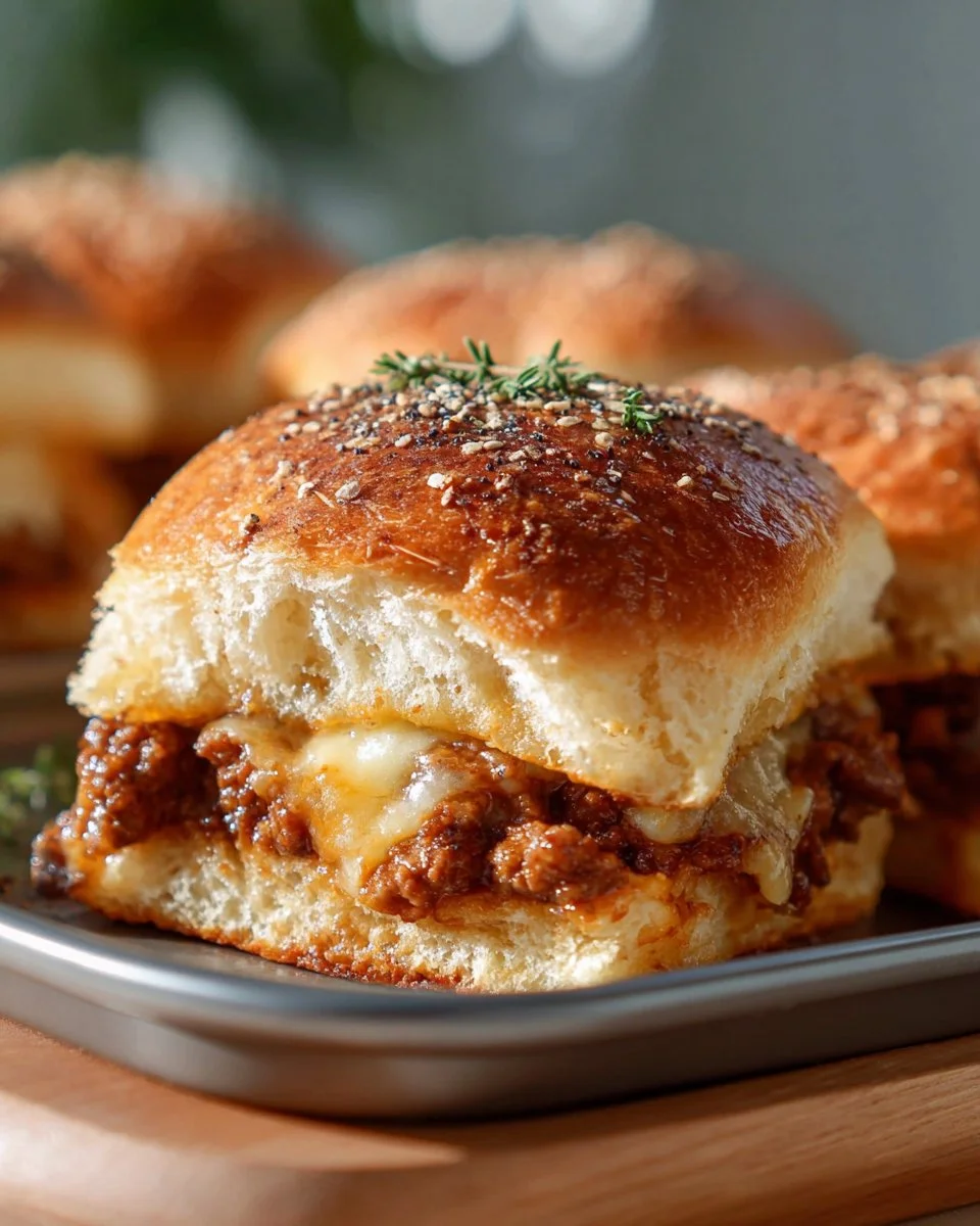 Savory Sloppy Joe Sliders served on a platter, perfect for any gathering.
