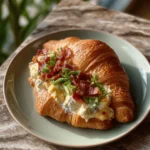 Stuffed breakfast croissants filled with delightful ingredients.