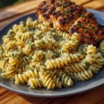 Delicious creamy garlic parmesan chicken pasta served in a bowl.