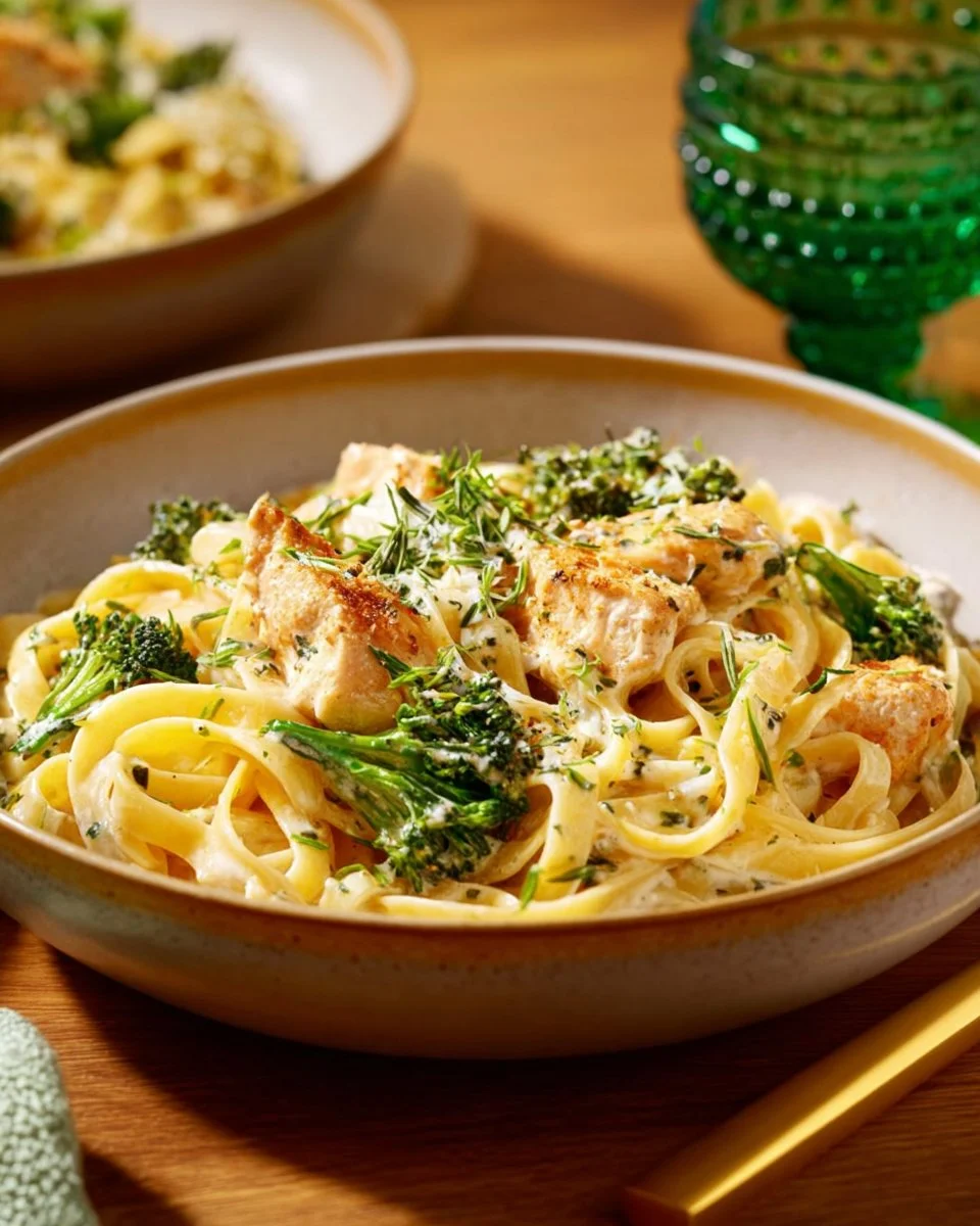Creamy Chicken Alfredo pasta served in a bowl with parsley garnish
