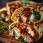 Crispy air fryer chicken and mozzarella wraps on a plate