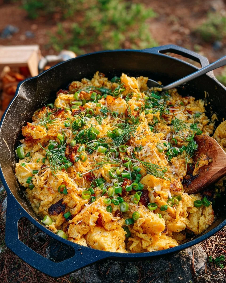 Delicious mountain skillet served with fresh ingredients and vibrant colors.