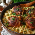 Delicious Paprika Chicken and Rice Bake served in a cozy setting