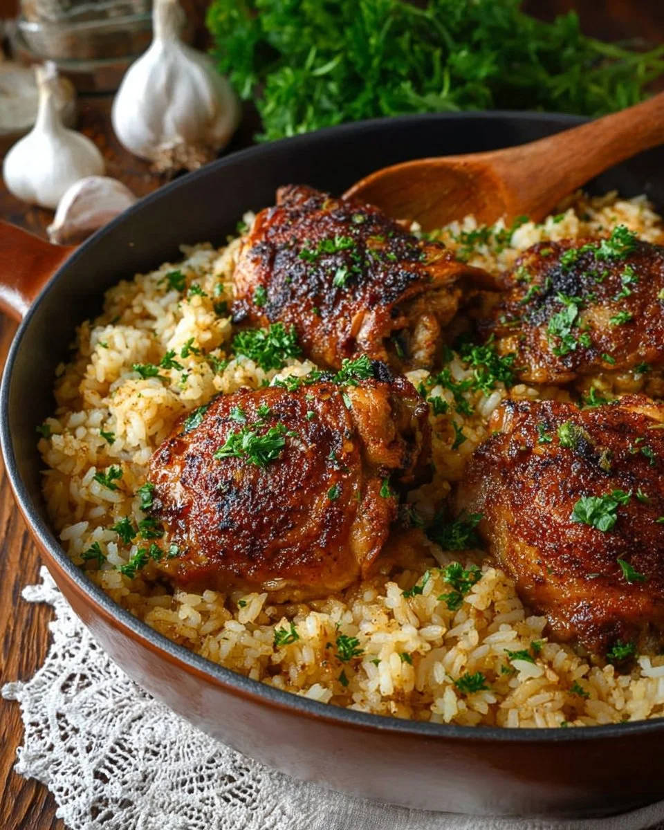 Delicious Paprika Chicken and Rice Bake served in a cozy setting