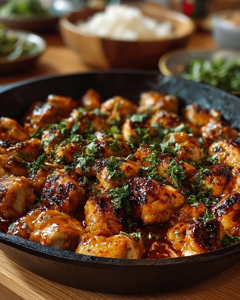 Delicious Texas Roadhouse Butter Chicken Skillet served hot with aromatic spices.