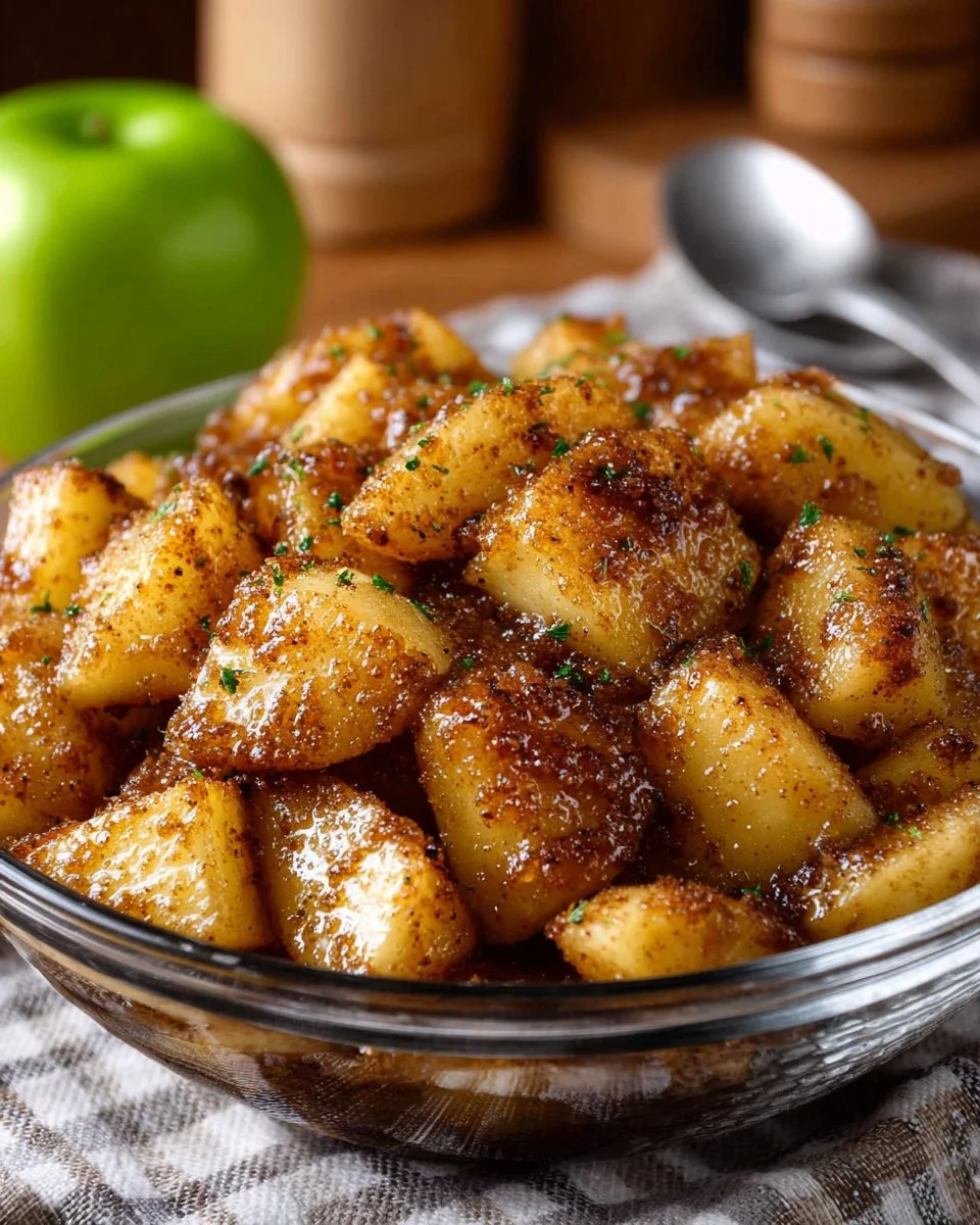Delicious homemade apple compote served in a bowl with cinnamon sticks and fresh apples.