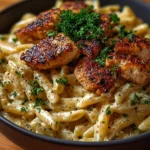 Delicious Cajun Chicken Pasta with spices, creamy sauce, and grilled chicken