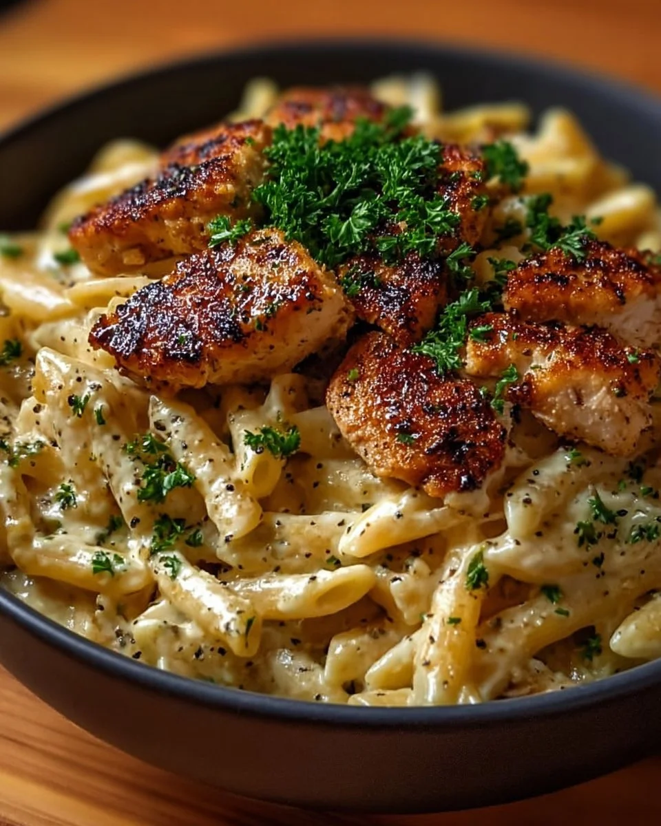 Delicious Cajun Chicken Pasta with spices, creamy sauce, and grilled chicken