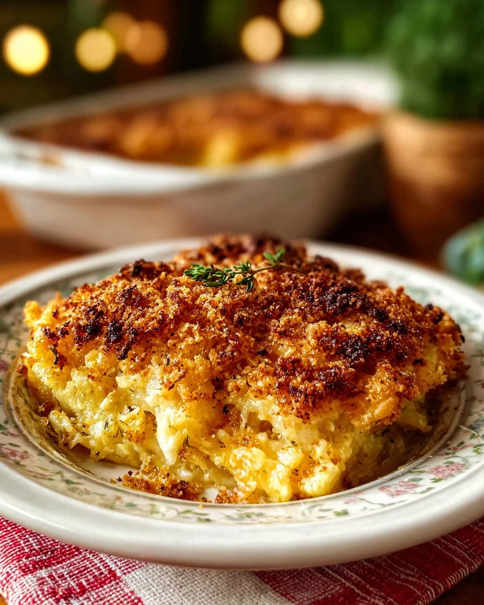 Delicious Chicken Broccoli Cheddar Casserole baked to perfection