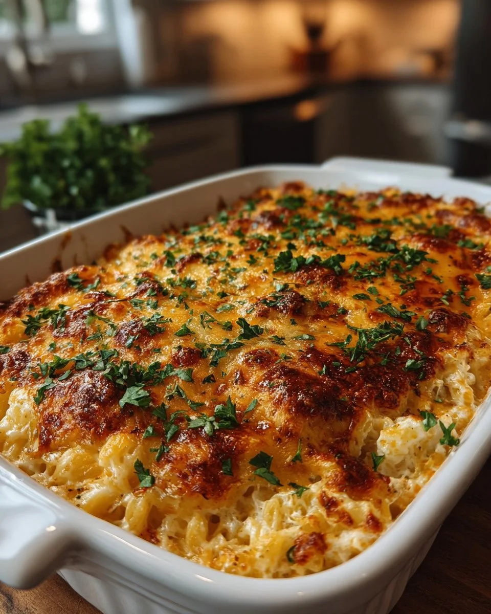 Delicious Chicken Rice Casserole baked with tender chicken and seasoned rice
