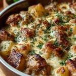Crockpot Garlic Parmesan Chicken with Baby Potatoes served on a plate