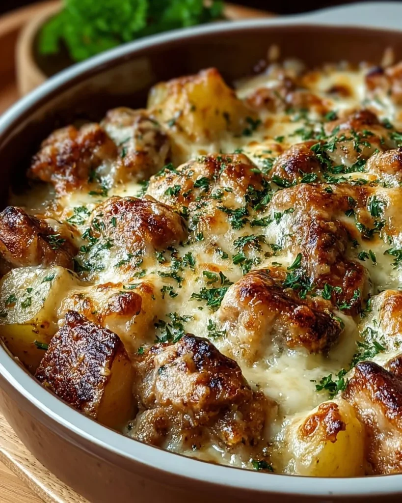 Crockpot Garlic Parmesan Chicken with Baby Potatoes served on a plate