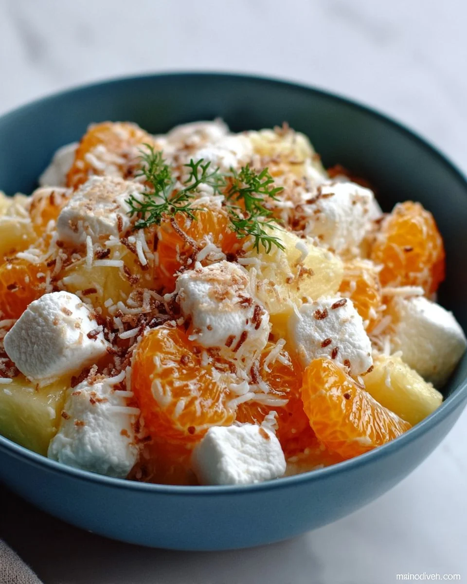 Five-Cup Fruit Salad with a colorful mix of fresh fruits