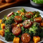 Honey Garlic Sheet Pan Sausage with vegetables for a wholesome meal