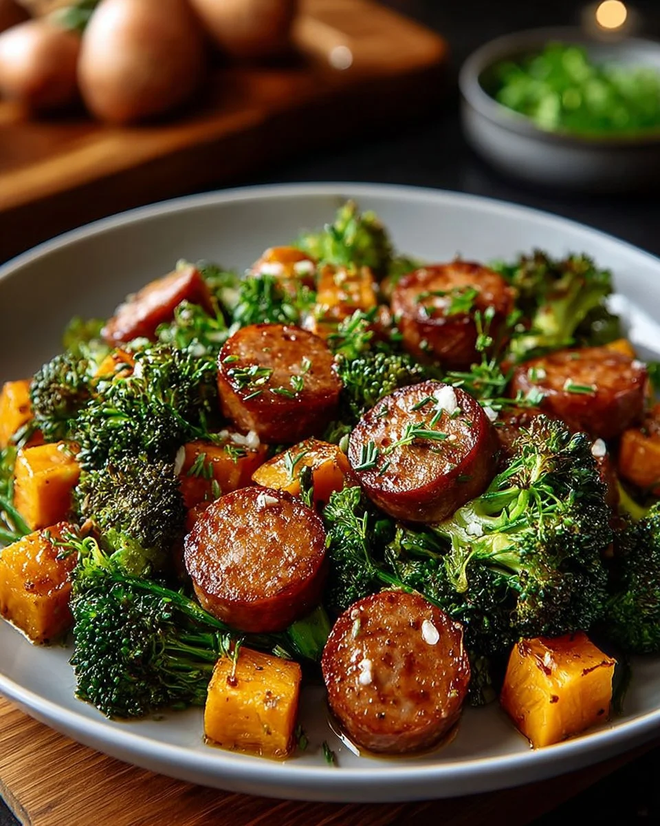 Honey Garlic Sheet Pan Sausage with vegetables for a wholesome meal