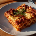 Hybrid recipe for homemade lasagna with parsnips and cheese layers