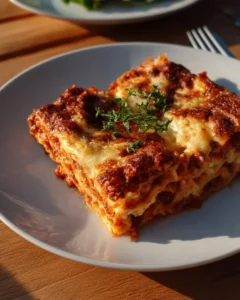 Hybrid recipe for homemade lasagna with parsnips and cheese layers