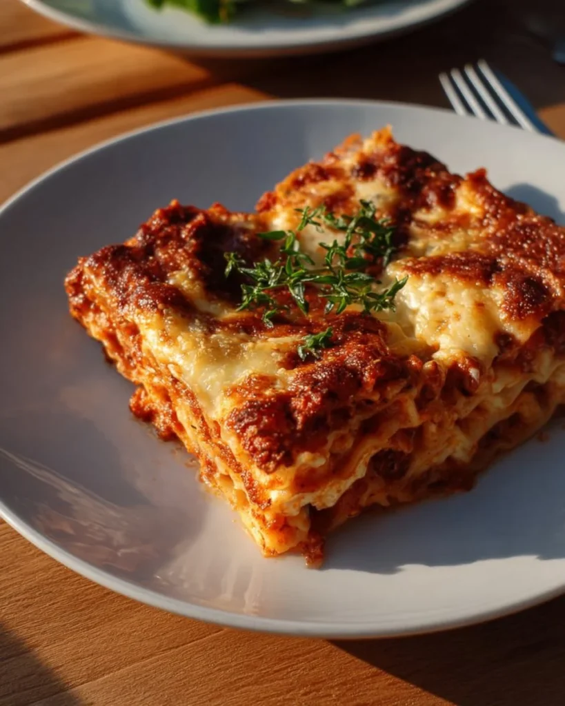 Hybrid recipe for homemade lasagna with parsnips and cheese layers