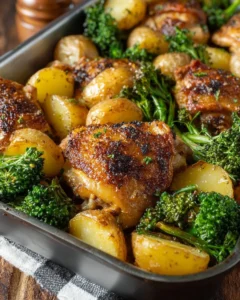 One Pan Honey Mustard Chicken with colorful vegetables on a plate