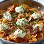 Delicious one-pot meat lasagna served with fresh herbs