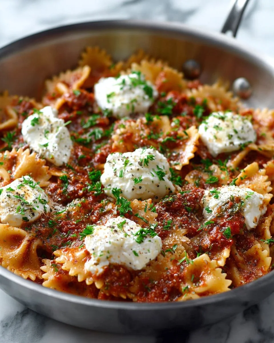 Delicious one-pot meat lasagna served with fresh herbs