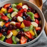 Colorful refreshing citrus fruit salad with oranges, lemons, and grapefruits