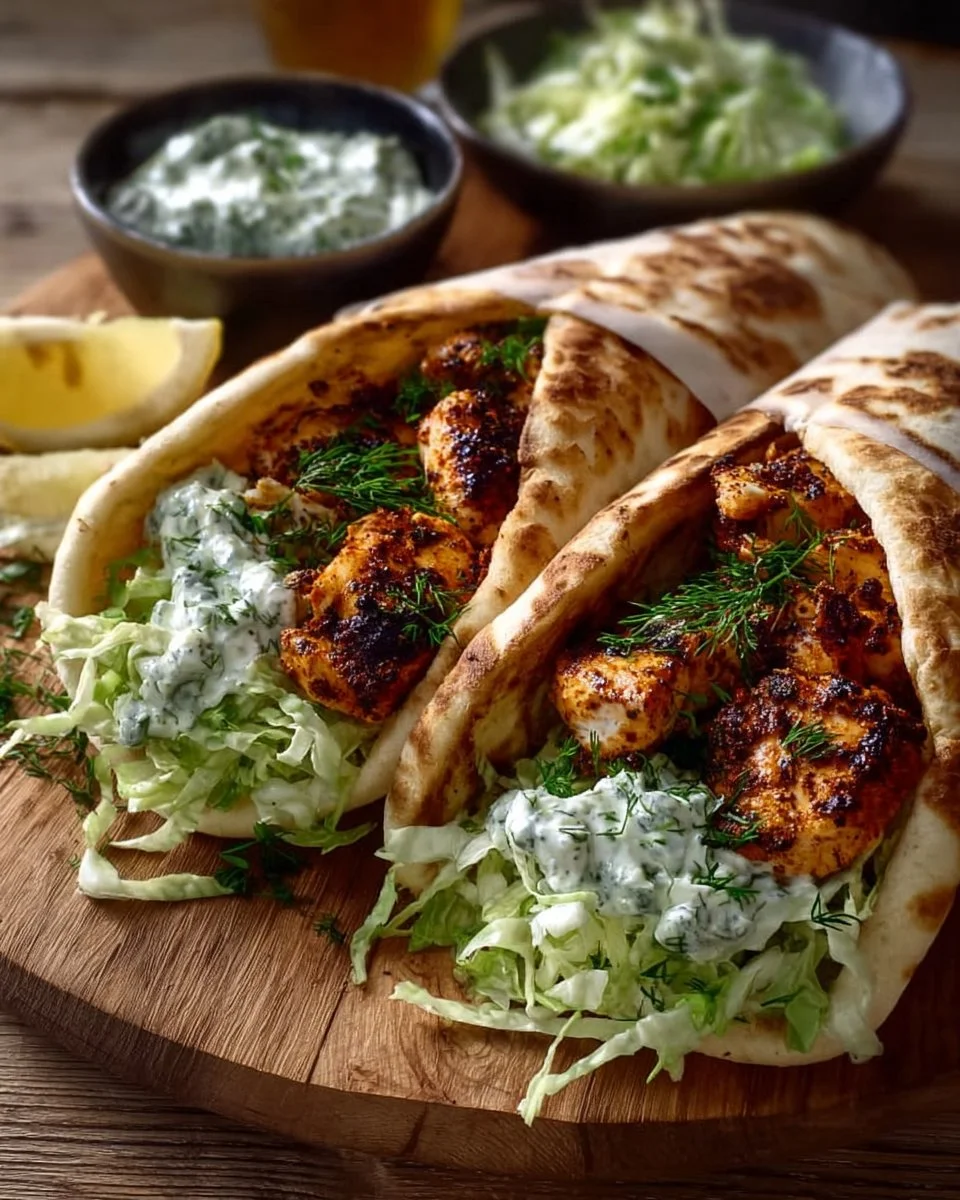 Sheet pan chicken pitas with roasted chicken and colorful vegetables