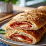 Delicious homemade Stuffed Pepperoni Bread fresh out of the oven