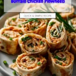 Buffalo Chicken Pinwheels served with dipping sauce on a platter