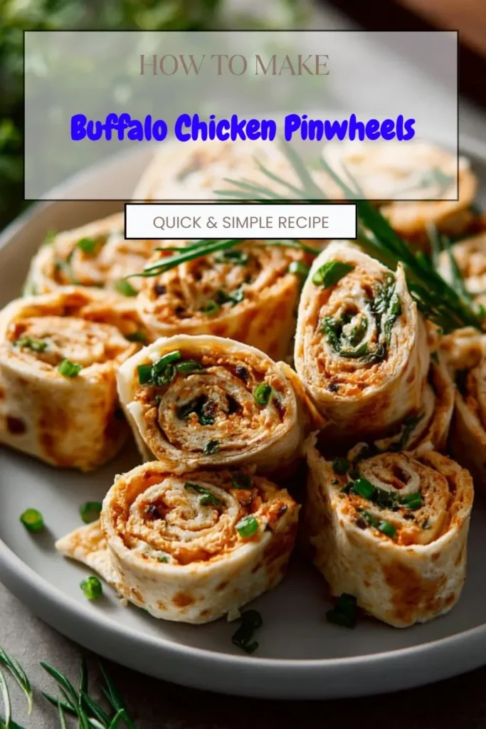 Buffalo Chicken Pinwheels served with dipping sauce on a platter