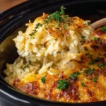 Delicious Crock Pot hash brown casserole served in a bowl.