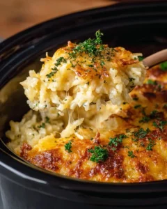 Delicious Crock Pot hash brown casserole served in a bowl.