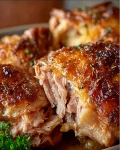 Deliciously roasted turkey thighs served with herbs and spices