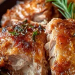 Delicious easy roasted turkey thighs served with herbs and spices
