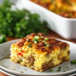 Delicious Hashbrown Breakfast Casserole served on a plate