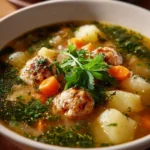 A plate of Slow Cooker Tuscan Chicken with fresh herbs and vegetables